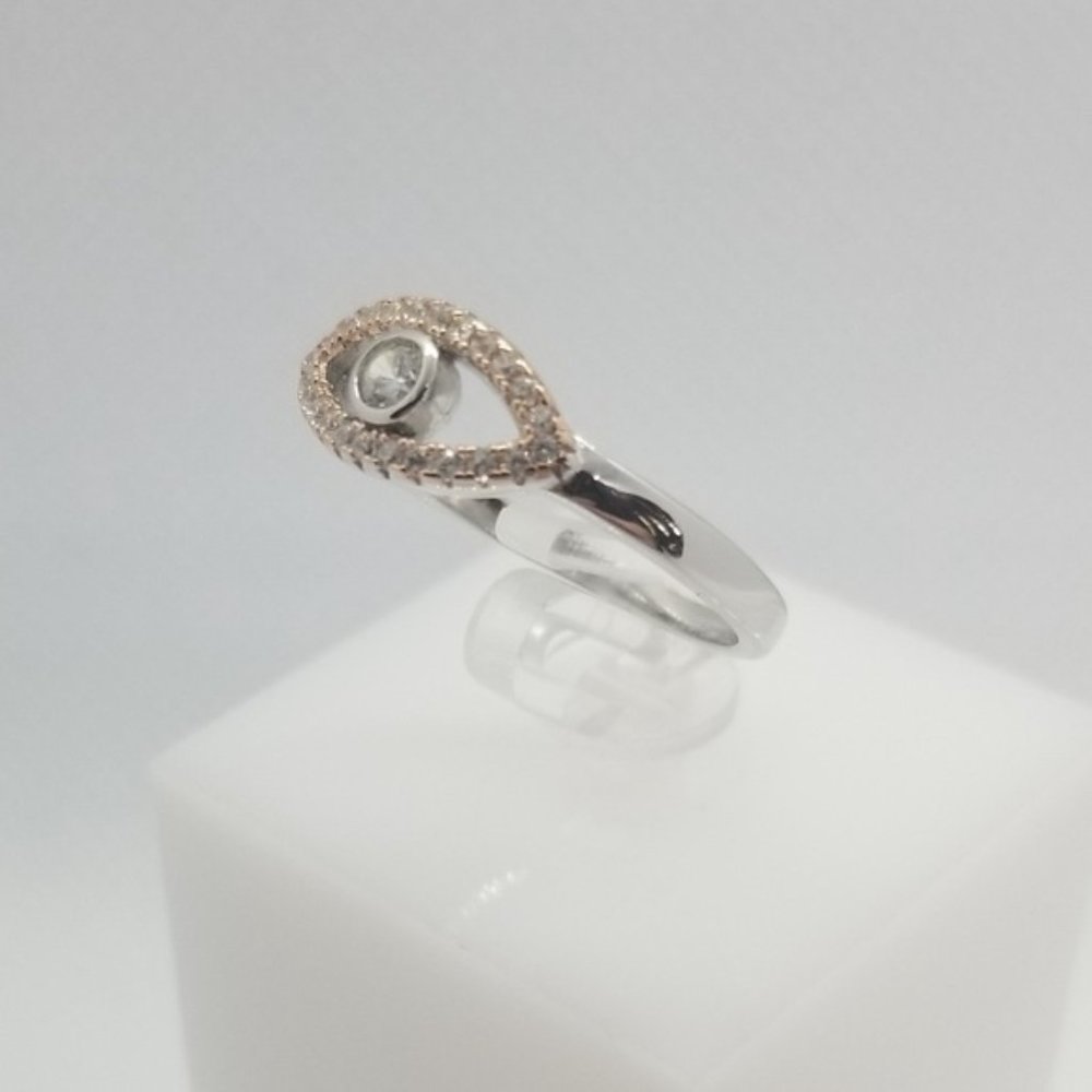 💖Rose Gold and Sterling Silver Evil Eye Ring - Picture 3 of 6